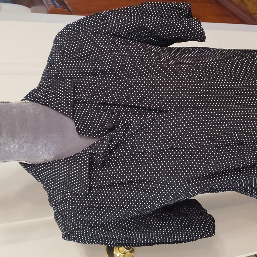 Norton McNaughton Black and White Polka Dot Blouse